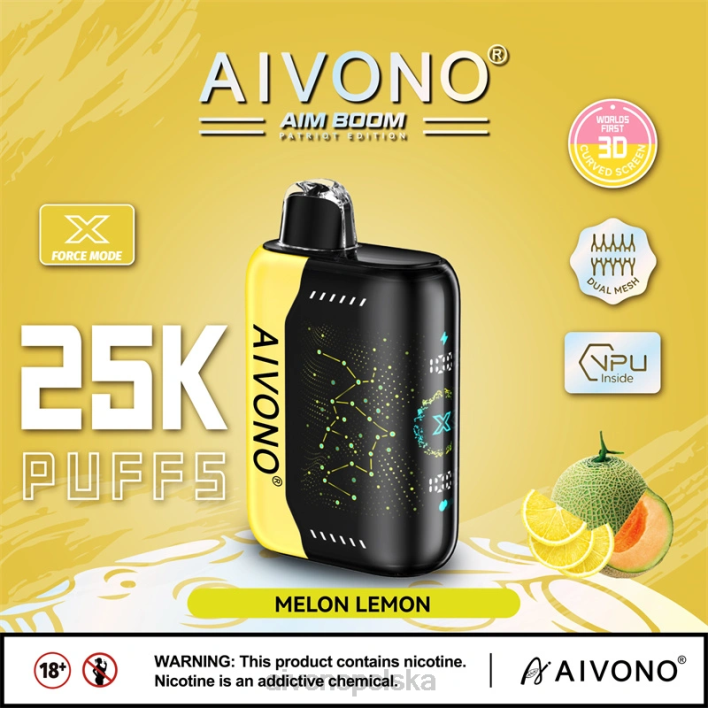 Aivono Polska - Aivono AIM BOOM 25000 melon cytryna F4H8348