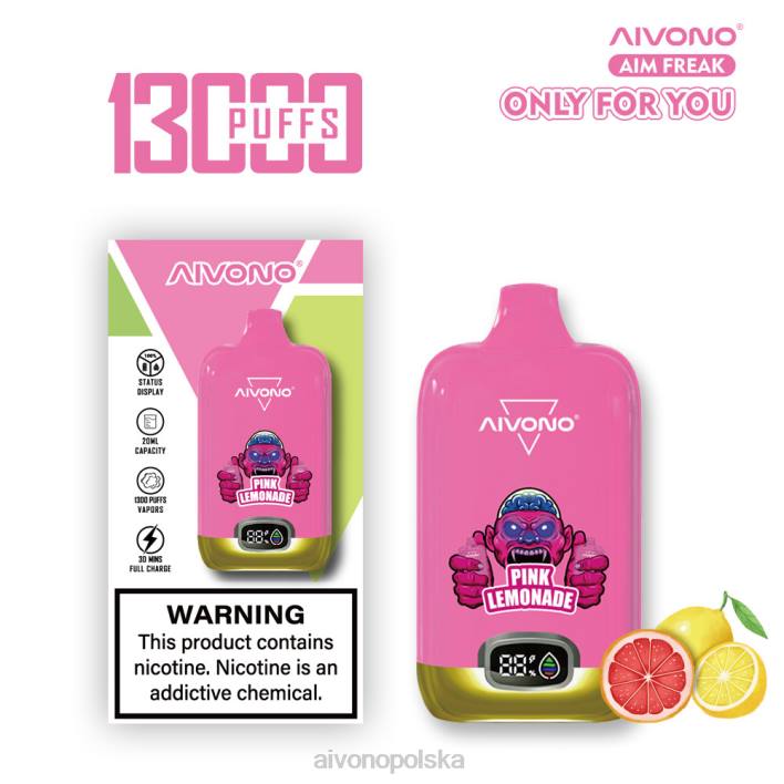 Aivono Polska - Aivono AIM FREAK 13000 różowa lemoniada F4H8249