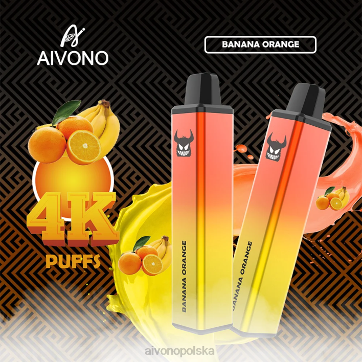 Aivono Polska - Aivono AIM FREAK 4000 bananowa pomarańcza F4H8258