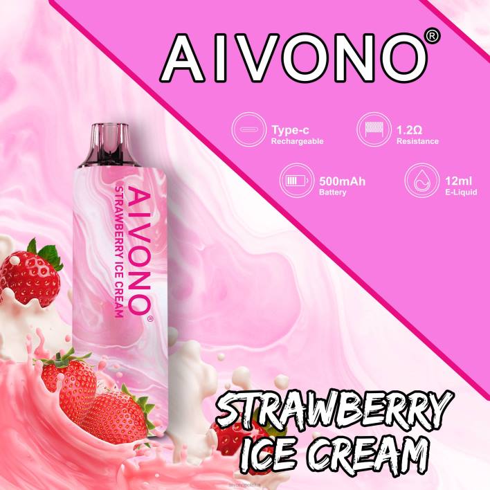 Aivono Polska - Aivono AIM GUN 7000 lody truskawkowe F4H8105
