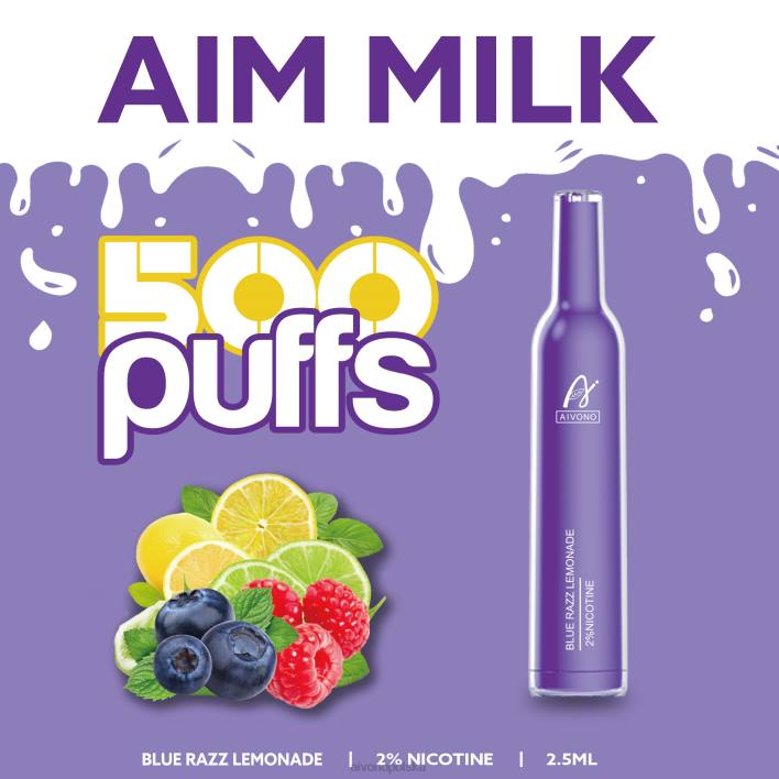 Aivono Polska - Aivono AIM MILK 500 niebieska lemoniada razz F4H8264