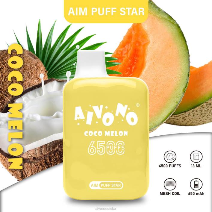 Aivono Polska - Aivono AIM PUFF STAR 6500 kokomelon F4H8297