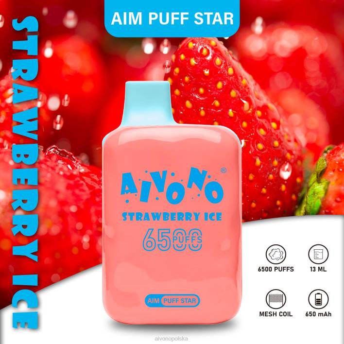 Aivono Polska - Aivono AIM PUFF STAR 6500 lód truskawkowy F4H8288