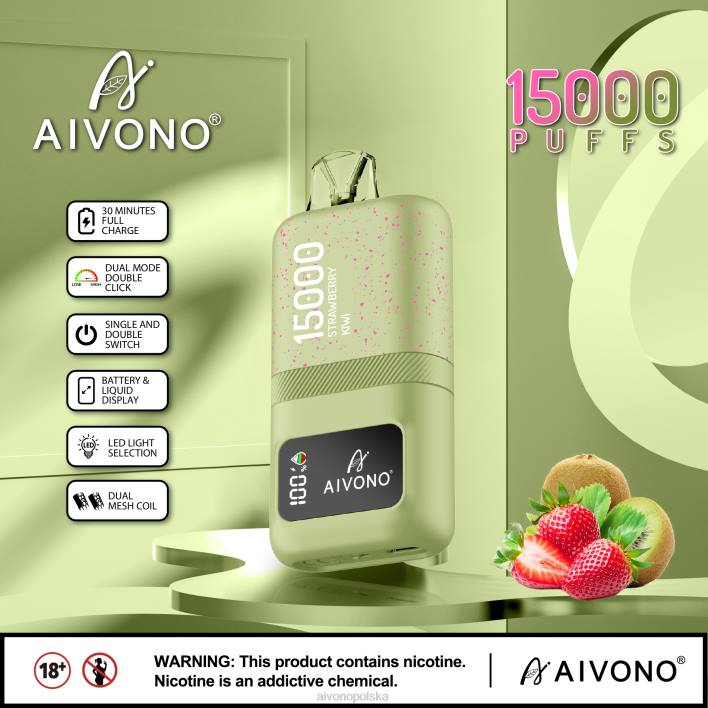 Aivono Polska - Aivono AIM magic 15000 kiwi truskawkowe F4H863