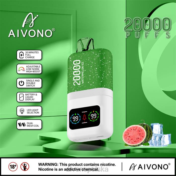 Aivono Polska - Aivono AIM magic 20000 lód arbuzowy F4H875