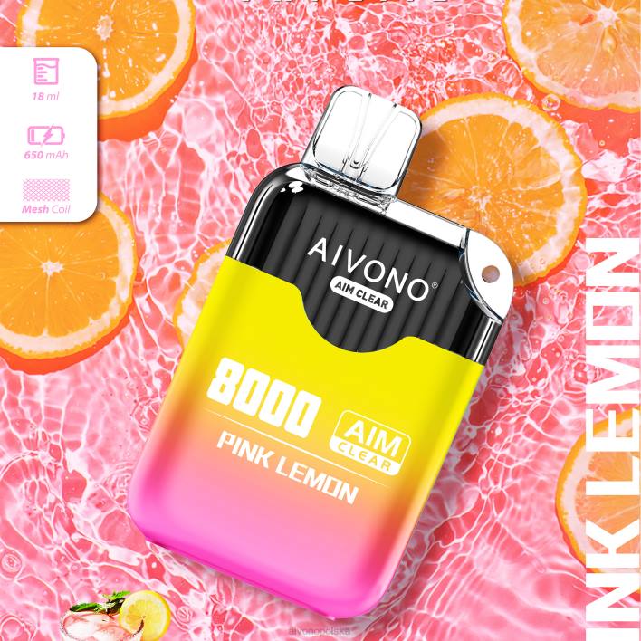 Aivono Vape - Aivono AIM CLEAR 8000 różowa cytryna F4H8211