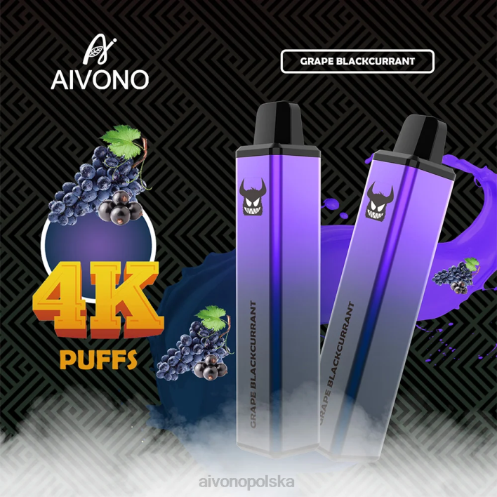 Aivono Vape - Aivono AIM FREAK 4000 winogronowa czarna porzeczka F4H8259