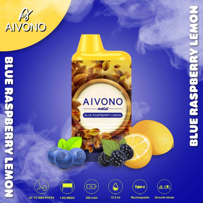 Aivono Vape - Aivono AIM MAGIC Papieros w pudełku ustnym 5800 niebieska malinowa cytryna F4H891