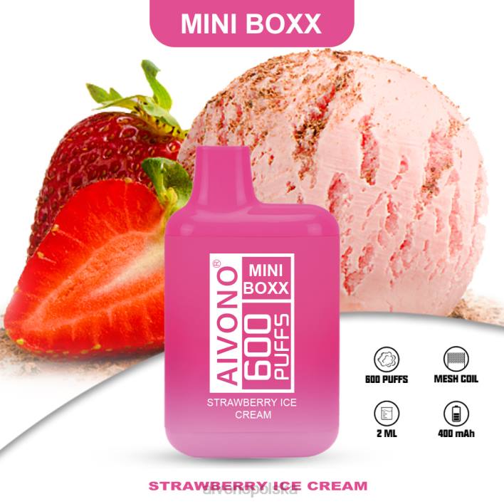 Aivono Vape - Aivono AIM MINI BOXX 600 lody truskawkowe F4H8232