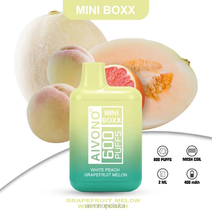Aivono Vape - Aivono AIM MINI BOXX 600 melon grejpfrutowo-biały brzoskwiniowy F4H8241
