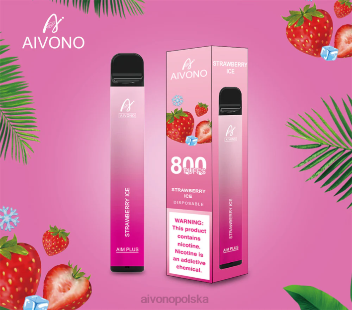Aivono Vape - Aivono AIM PLUS 800 lód truskawkowy F4H8193