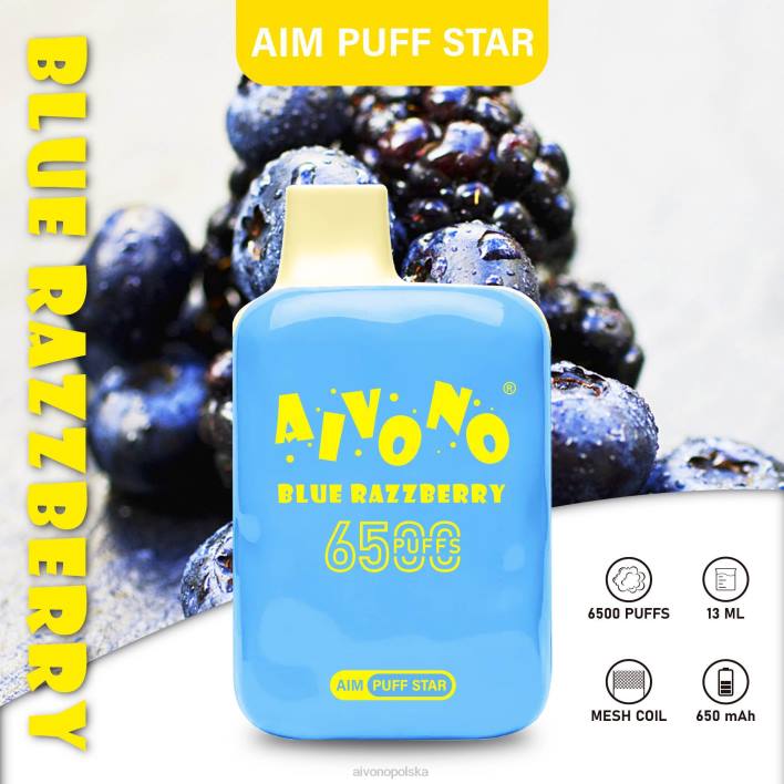 Aivono Vape - Aivono AIM PUFF STAR 6500 niebieska jagoda F4H8292