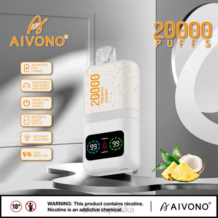 Aivono Vape - Aivono AIM magic 20000 ananasowy lód kokosowy F4H876