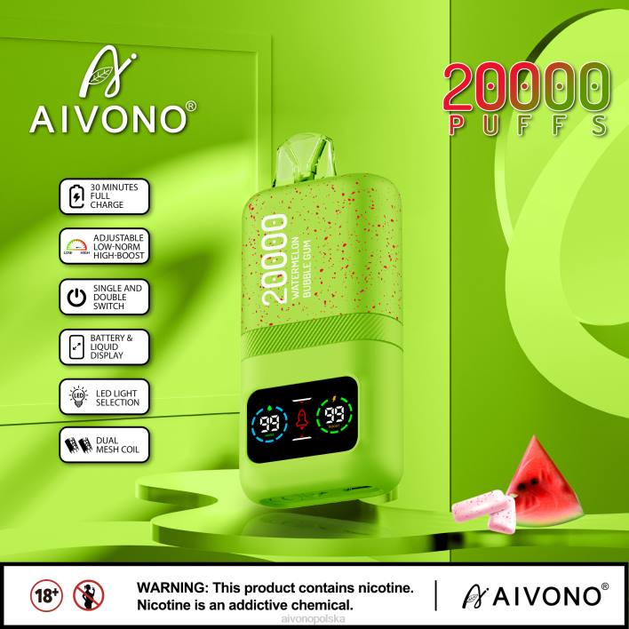 Aivono Vape - Aivono AIM magic 20000 guma balonowa arbuzowa F4H882