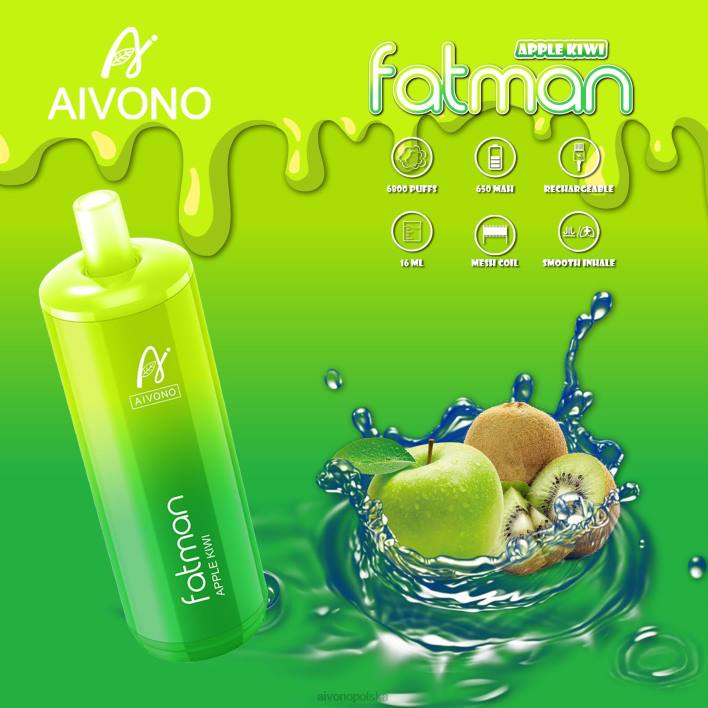 Aivono Vape - Aivono FATMAN 6800 jabłko-kiwi F4H831