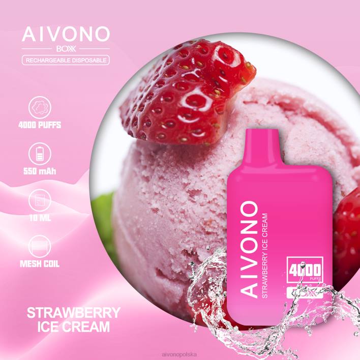 Aivono Vape Review - Aivono AIM BOXX 4000 lody truskawkowe F4H8221