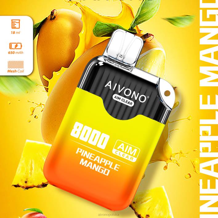 Aivono Vape Review - Aivono AIM CLEAR 8000 ananas-mango F4H8209