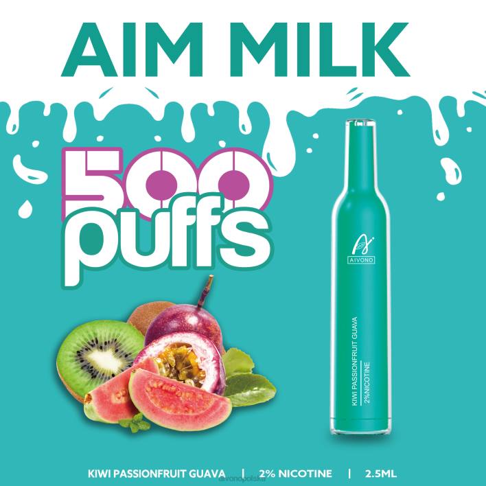 Aivono Vape Review - Aivono AIM MILK 500 kiwi marakuja gujawa F4H8272