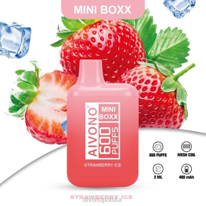 Aivono Vape Review - Aivono AIM MINI BOXX 600 lód truskawkowy F4H8236