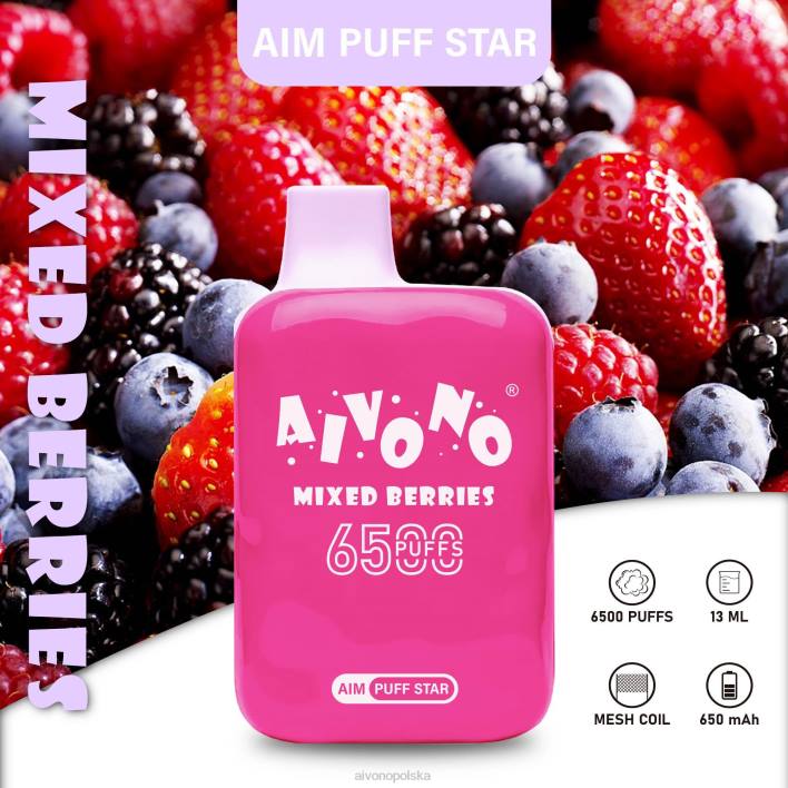 Aivono Vape Review - Aivono AIM PUFF STAR 6500 mieszane jagody F4H8290