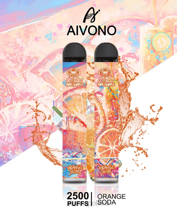 Aivono Vape Review - Aivono AIM SNAKE 2500 soda pomarańczowa F4H8314