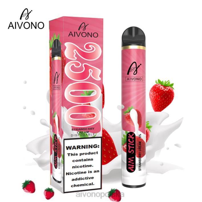 Aivono Vape Review - Aivono AIM STICK 2500 krem truskawkowy F4H8155