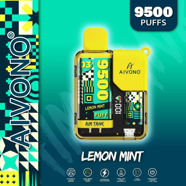 Aivono Vape Review - Aivono AIM TANK 9500 cytryna mięta F4H835