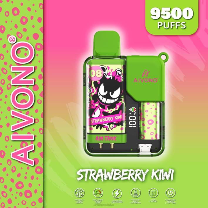 Aivono Vape Review - Aivono AIM TANK 9500 kiwi truskawkowe F4H847