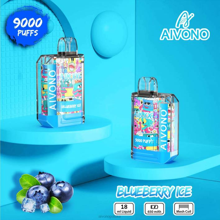 Aivono Vape Review - Aivono AIM XXL Przezroczysta naklejka na usta 9000 lód jagodowy F4H850