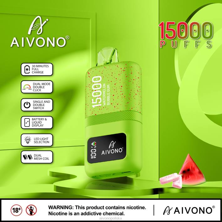 Aivono Vape Review - Aivono AIM magic 15000 guma balonowa arbuzowa F4H865