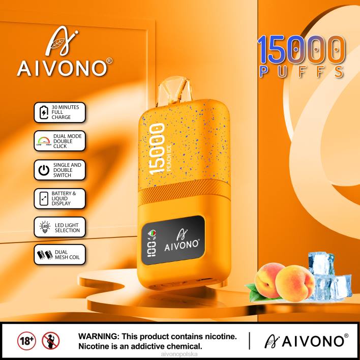 Aivono Vape Review - Aivono AIM magic 15000 lód brzoskwiniowy F4H859
