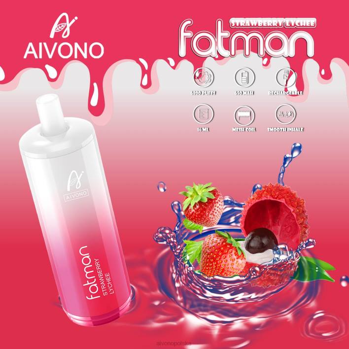 Aivono Vape Review - Aivono FATMAN 6800 liczi truskawkowe F4H823