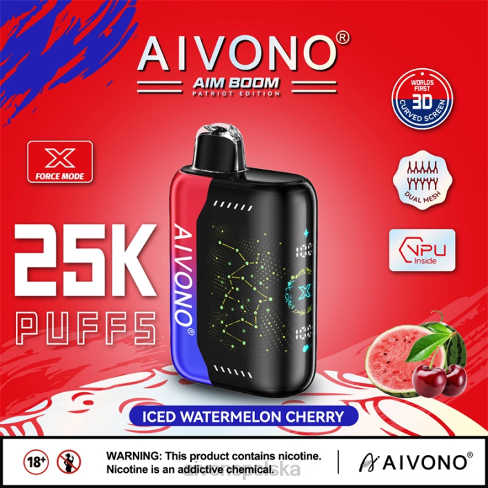 Aivono Vape Review - Aivono AIM BOOM 25000 mrożona wiśnia arbuzowa F4H8347