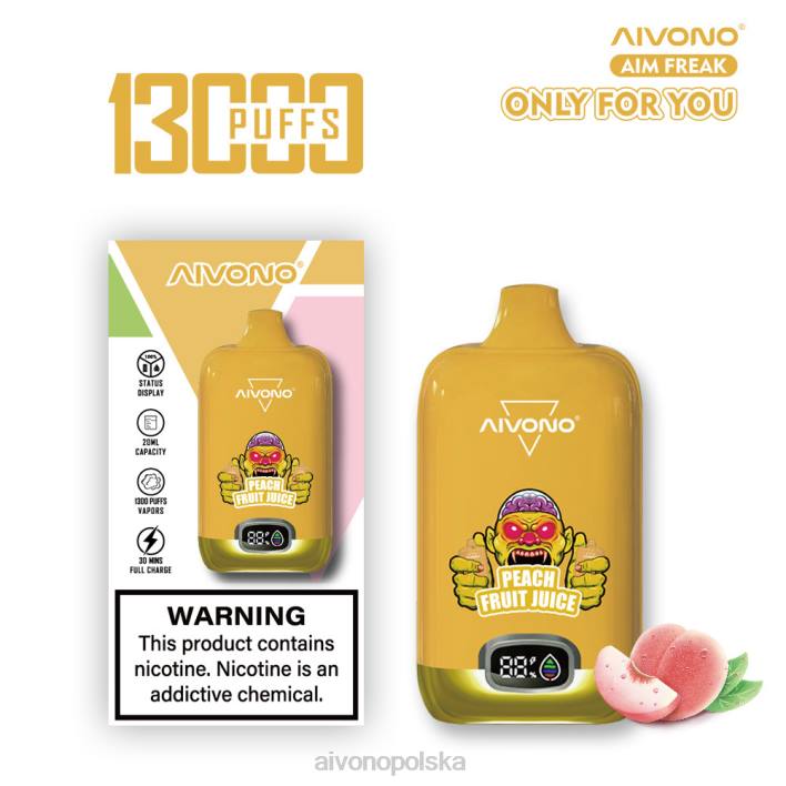 Aivono Vape Review - Aivono AIM FREAK 13000 sok owocowy brzoskwiniowy F4H8245
