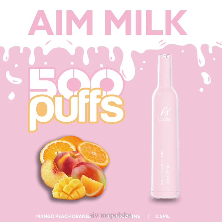 Aivono Vape Review - Aivono AIM MILK 500 mango brzoskwinia pomarańcza F4H8269