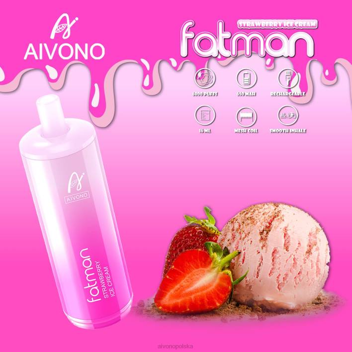 Aivono Polska - Aivono FATMAN 6800 lody truskawkowe F4H821